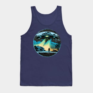 UFO Flying Saucer Alien Abduction Tank Top